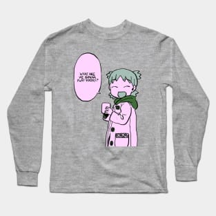 I draw pink pastel yotsuba asking what are we gonna play today / yotsubato Long Sleeve T-Shirt